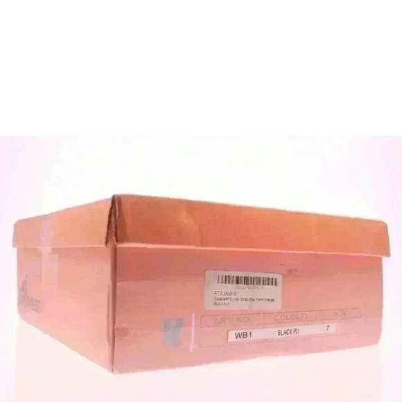 NIB KOI Footwear Women's Black Elizabeth Cross Strap Flat Form Wedge - Picture 6 of 7